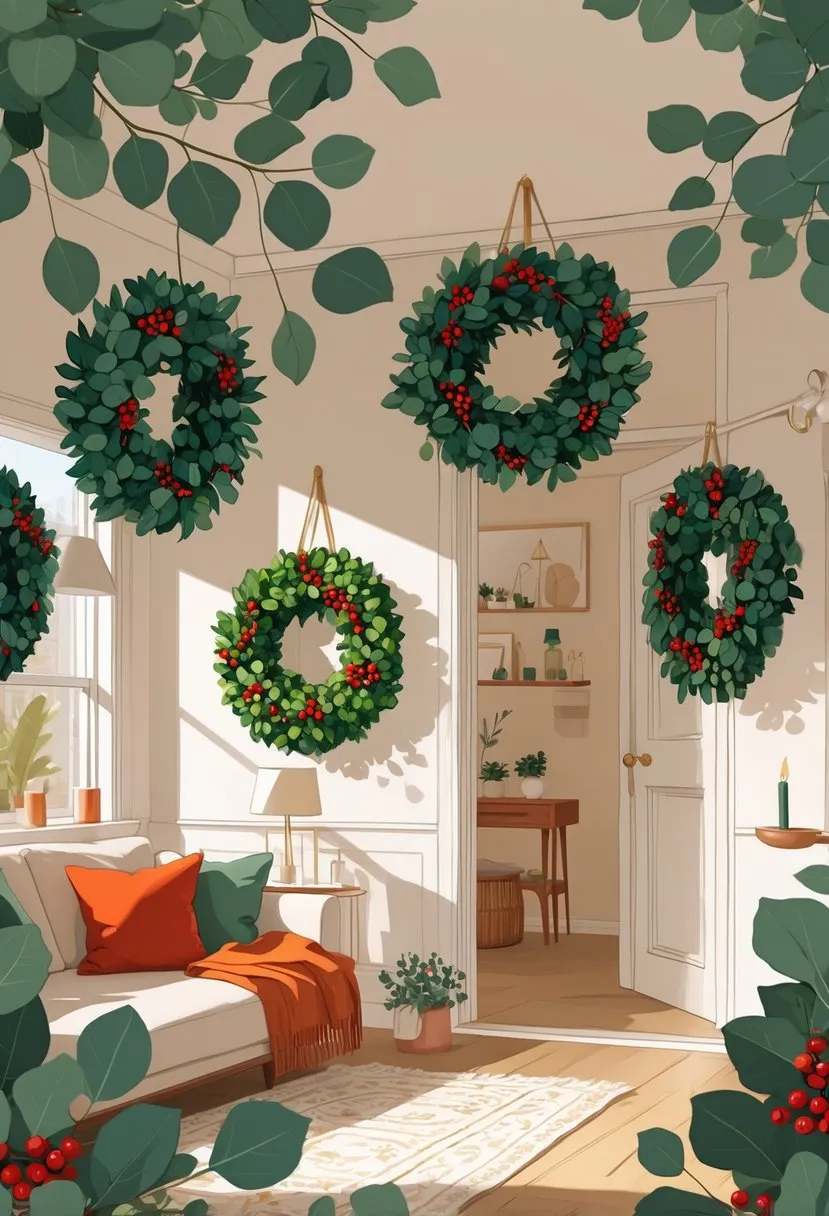 Wreaths Made from Eucalyptus and Berries