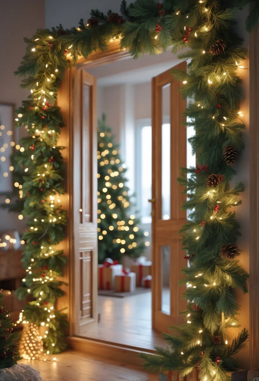 Garland Draped Over Door Frames