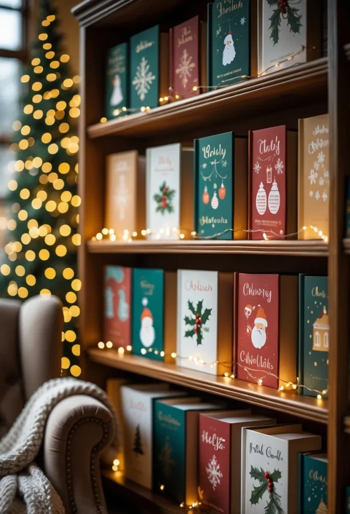  Festive holiday-themed book covers displayed prominently