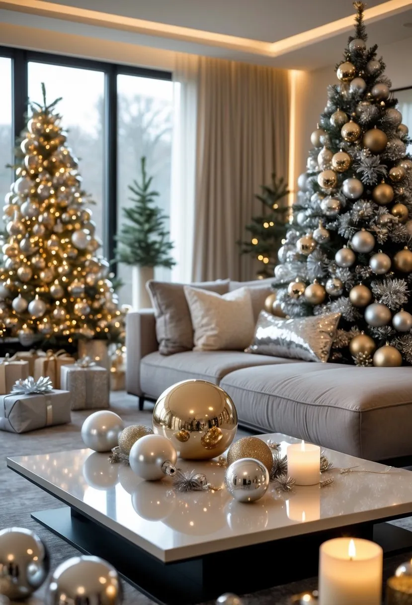 Modern Metallic Ornaments and Accents