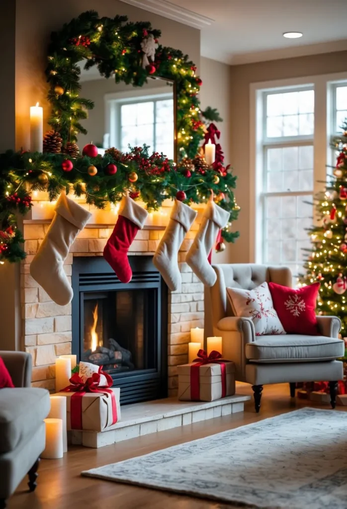 Cozy Fireplace Mantel Styling