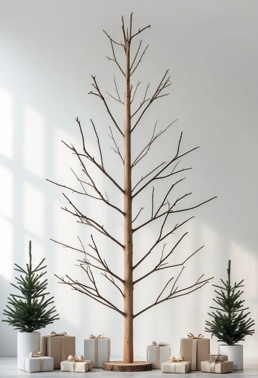 Scandinavian-inspired bare branch tree