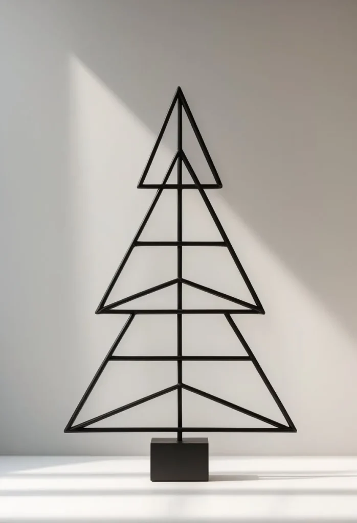 Minimalist black metal outline tree