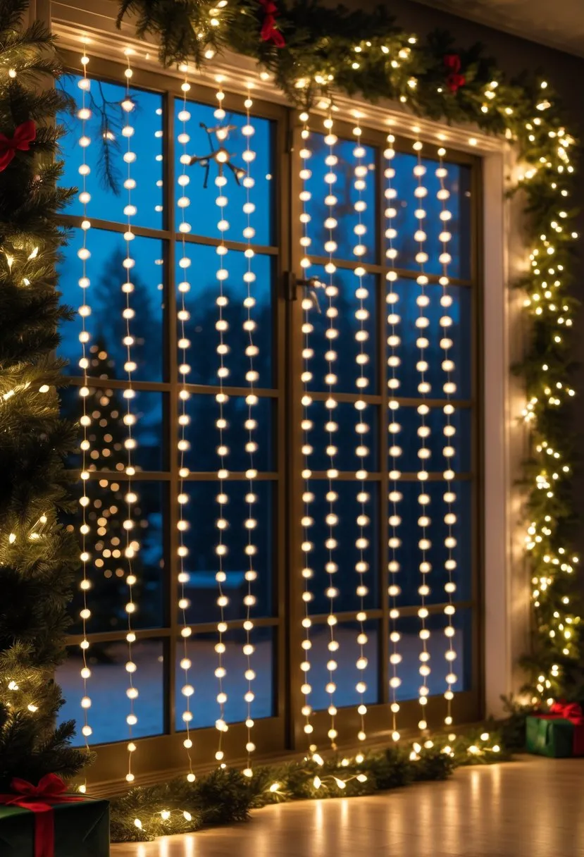 LED Christmas Curtain Lights with 8 Modes