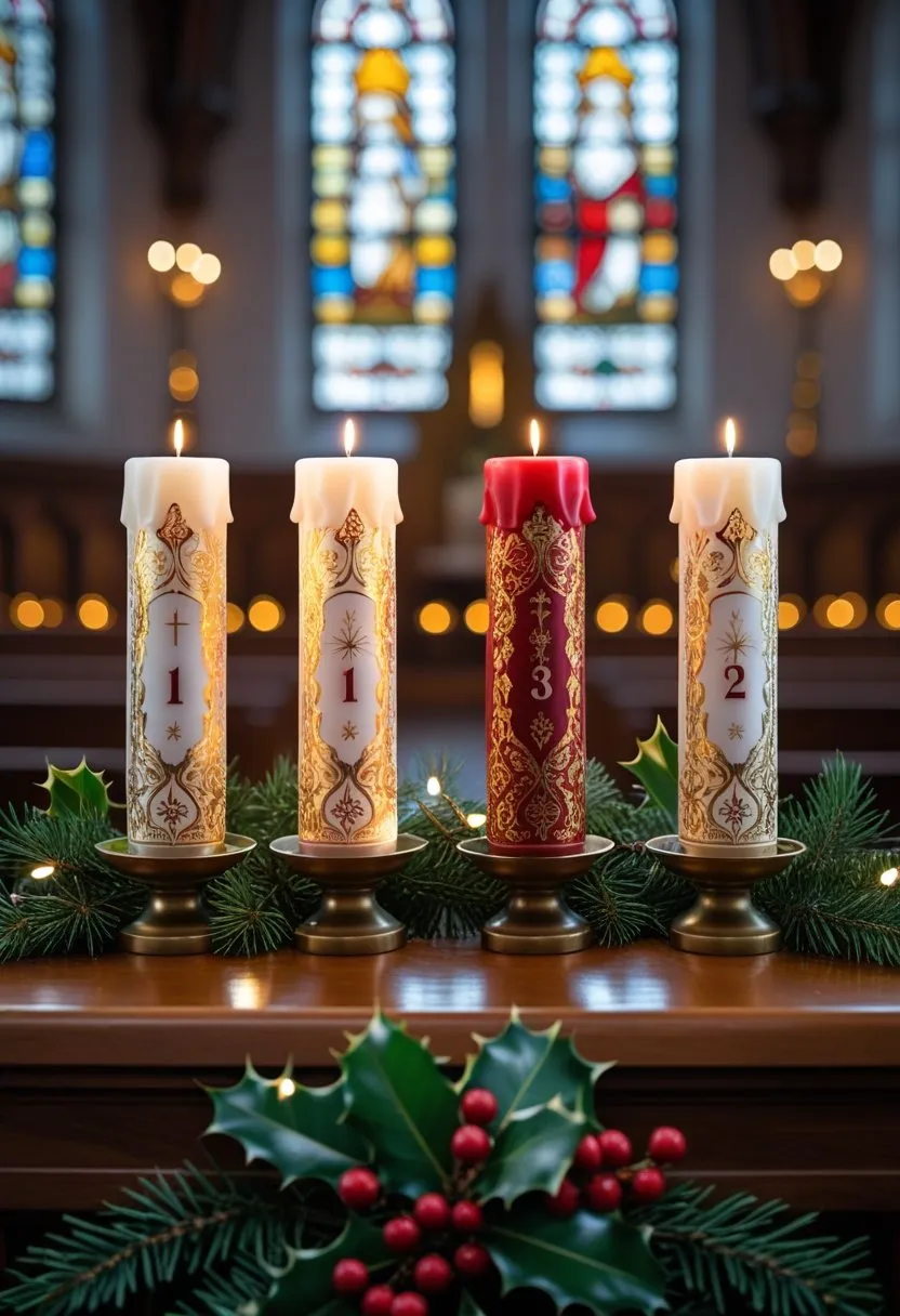 Church Christmas Decorations: 14 Essential Ideas for a Festive Worship Space 5 Decorative Advent Candles