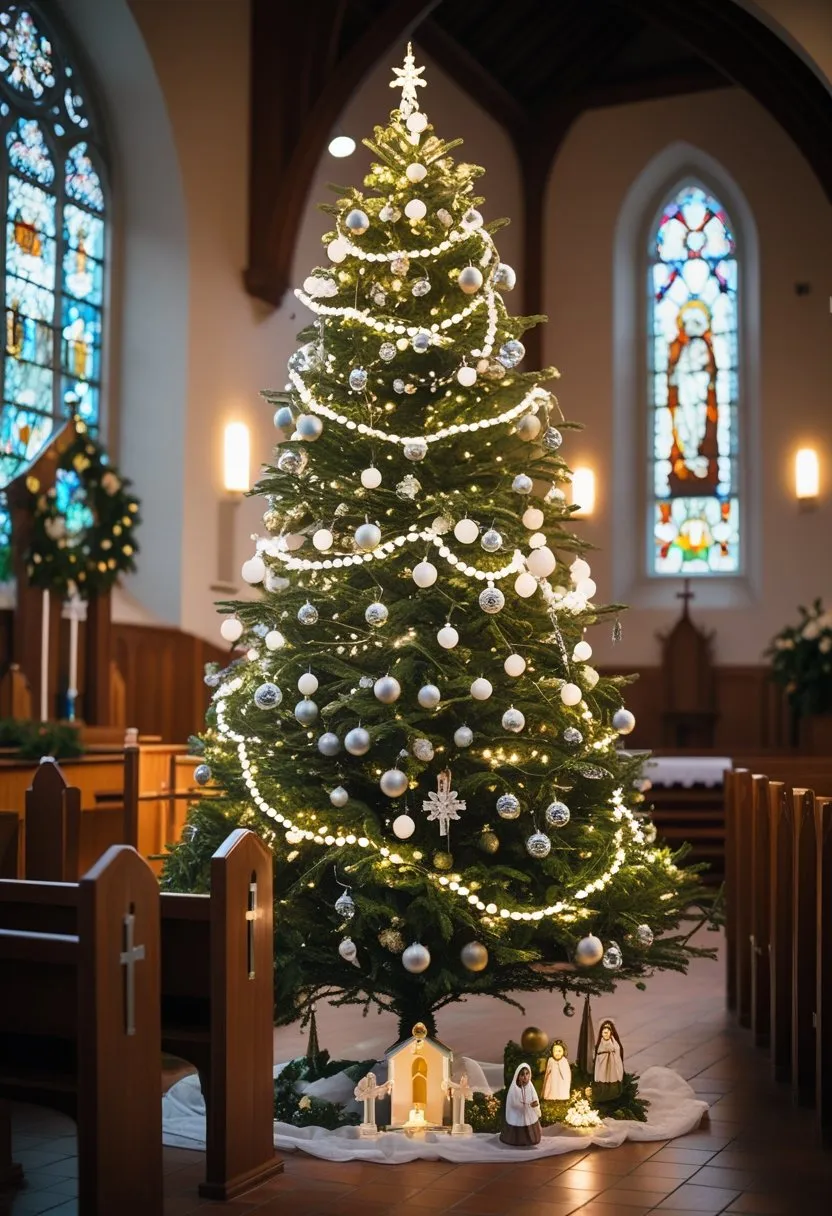 Church Christmas Decorations: 14 Essential Ideas for a Festive Worship Space 8 Christmas Tree with White Lights
