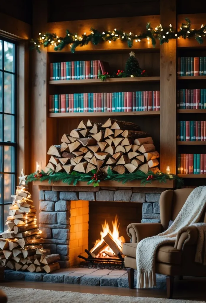  Firewood neatly stacked by the hearth