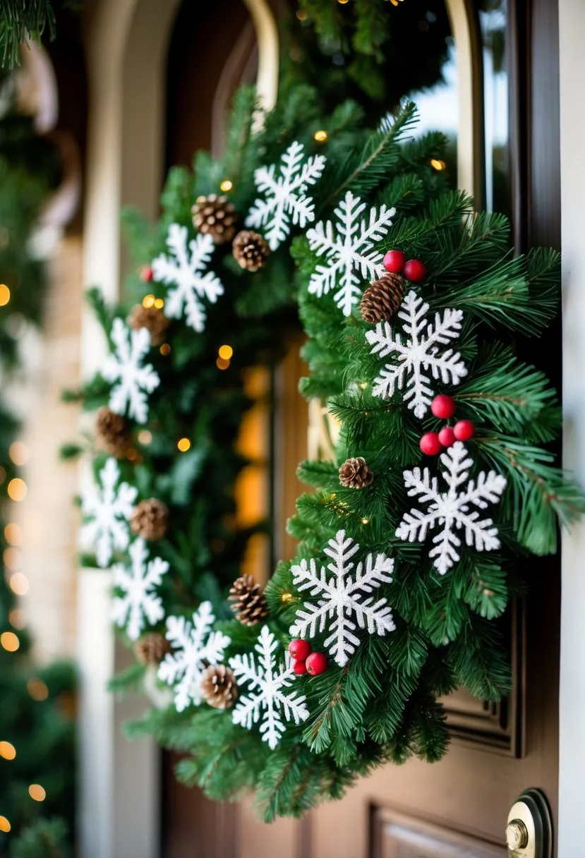 Glittered Snowflake Embellished Wreath