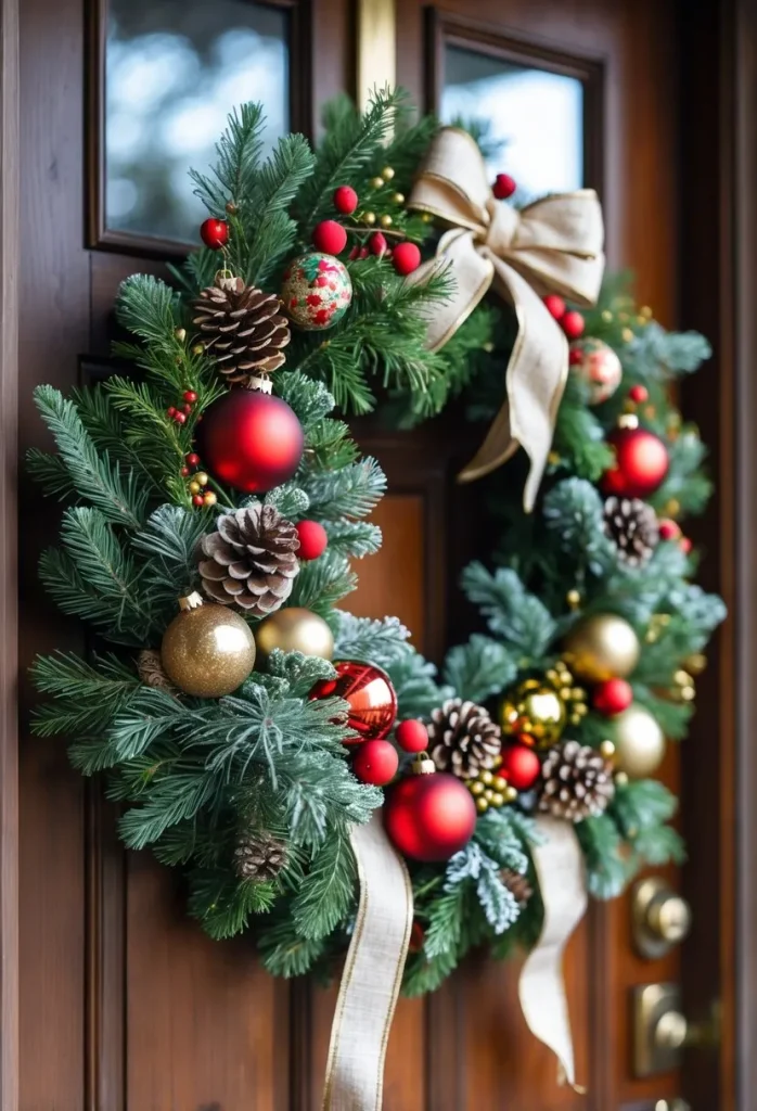 Ornament-Filled Vintage Ball Wreath