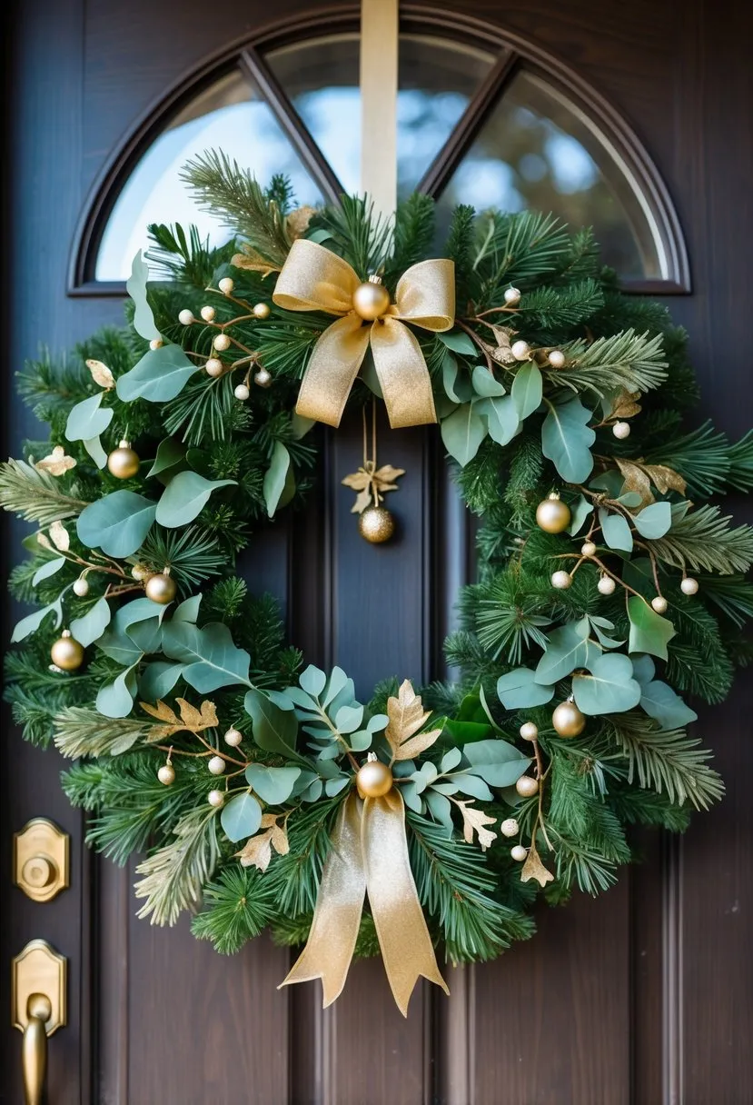 Mixed Greenery with Gold Accents