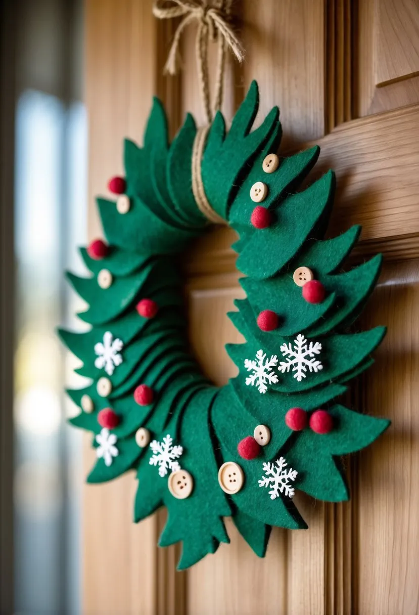 Handmade Felt Christmas Tree Wreath