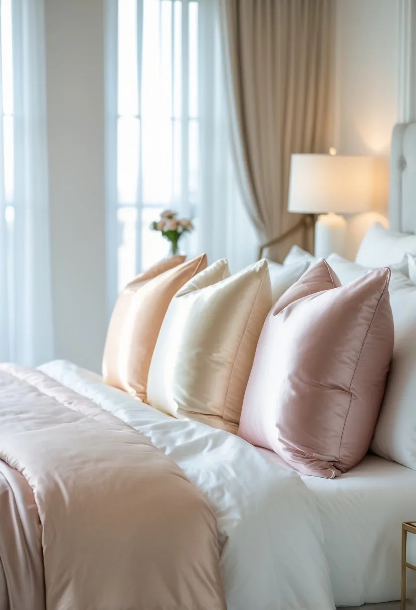 Elegant silk throw pillows