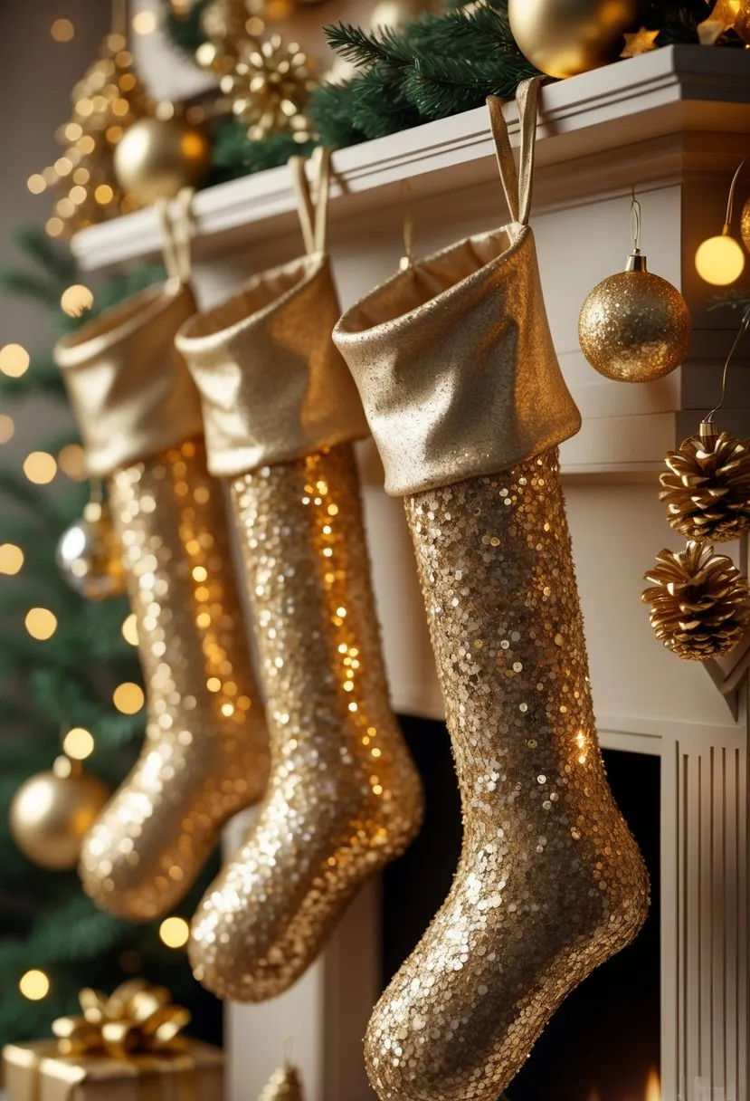 Gold Sequin Stockings