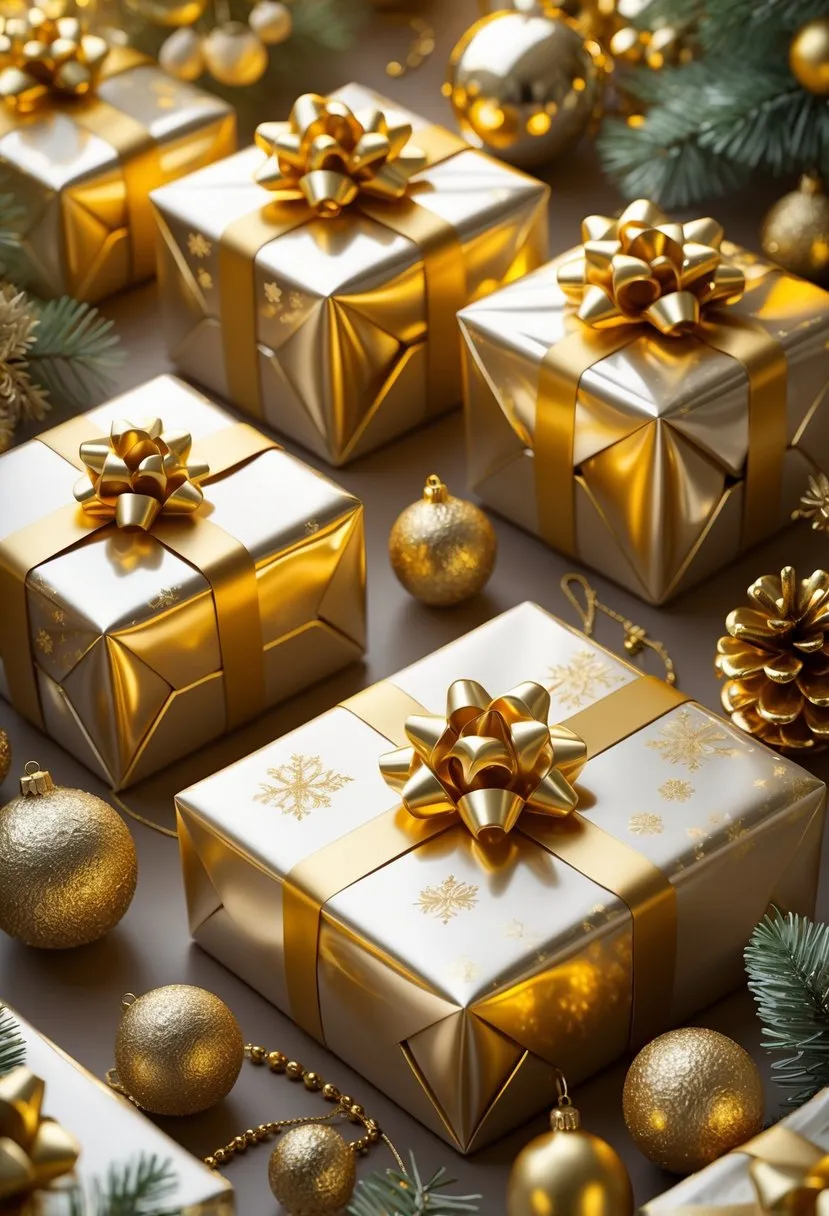  Gold-Foiled Christmas Gift Wrap
