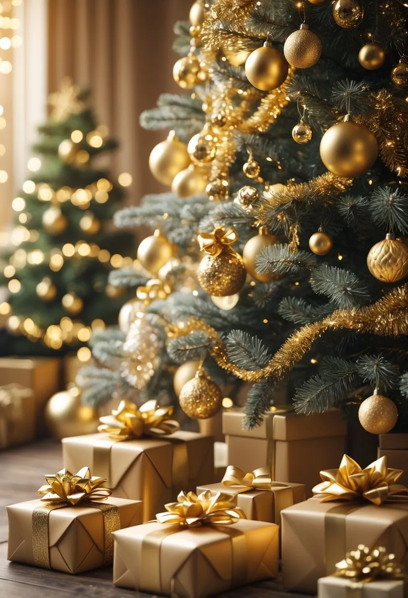  Gold-Foiled Christmas Gift Wrap