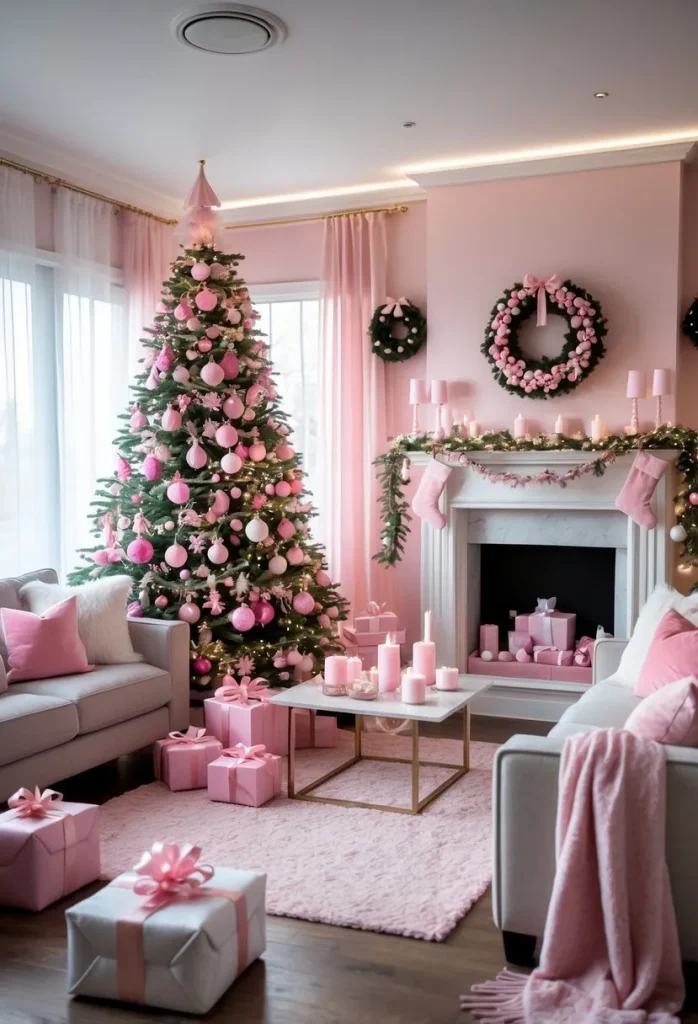 Room-by-Room Pink Christmas Makeover