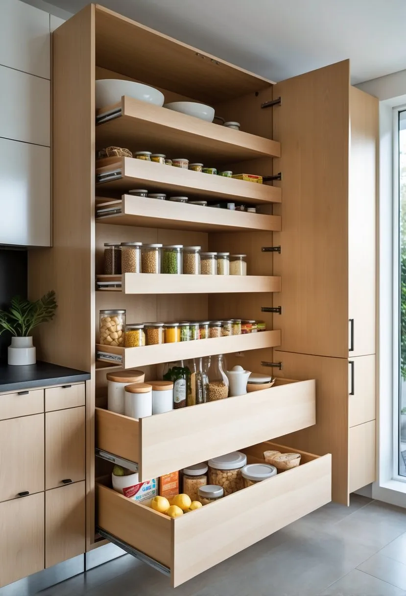 Tall Pantry Units with Pull-Out Drawers
