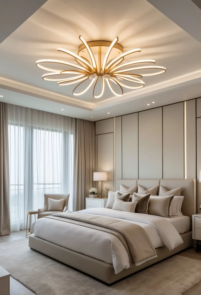 Master Bedrooms Decor: 14 Essential Tips for a Stylish and Functional Space 4 Add a statement modern chandelier for elegant lighting