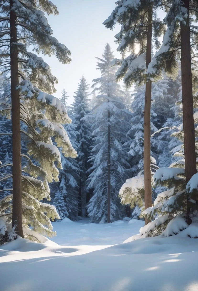 Snowy Forest Backdrop