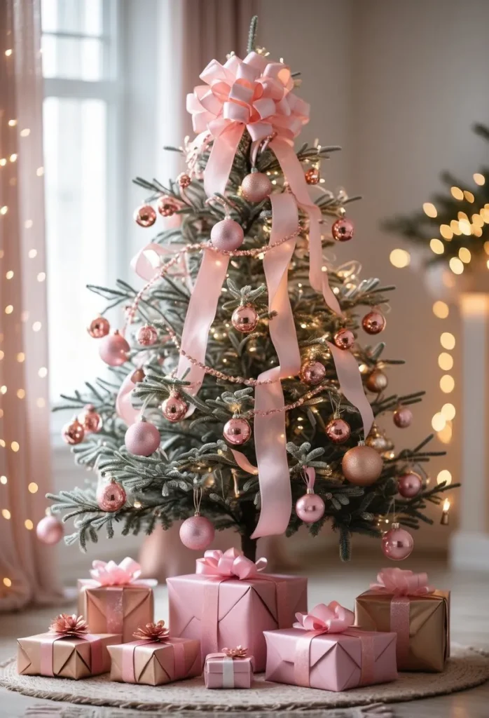 Rose Gold Themed Pink Christmas Tree