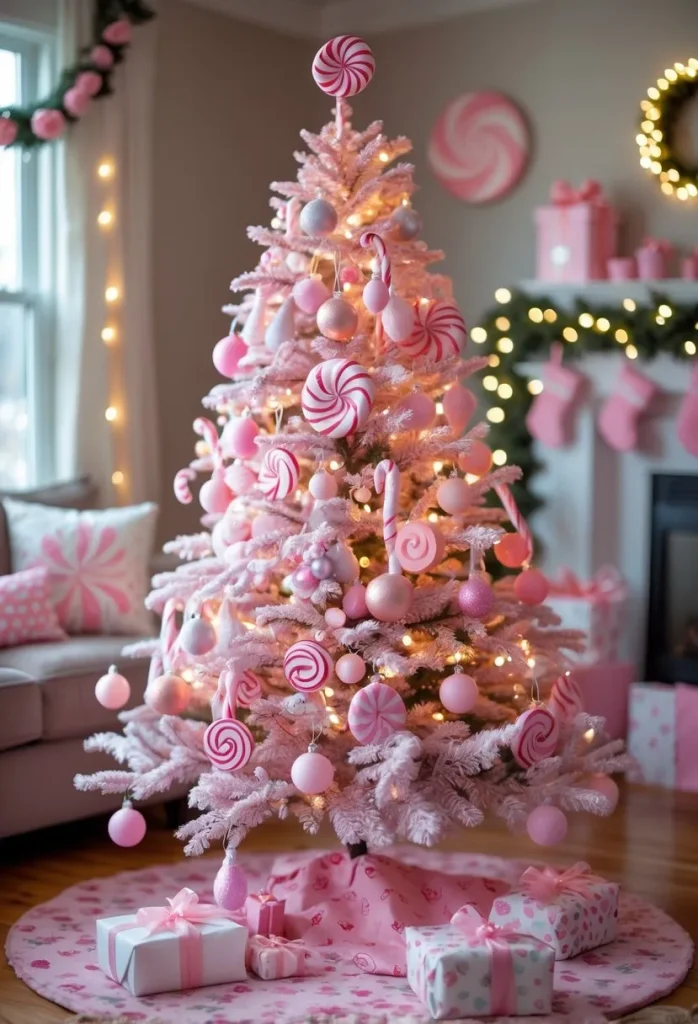  Candyland Theme Pink Christmas Tree