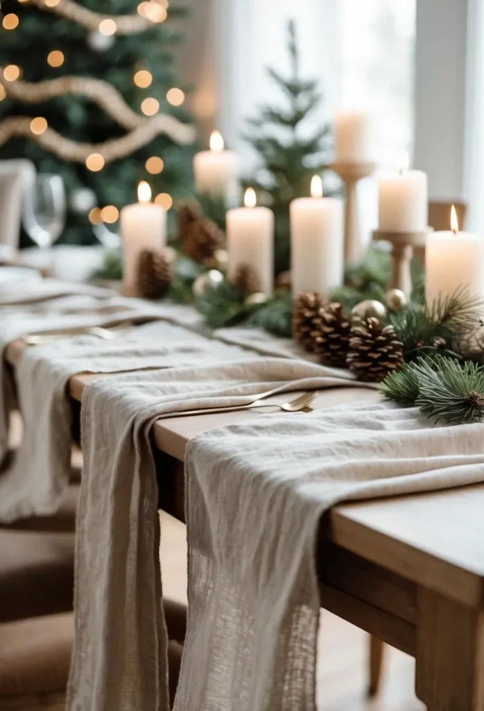 Soft Neutral Linen Table Runners