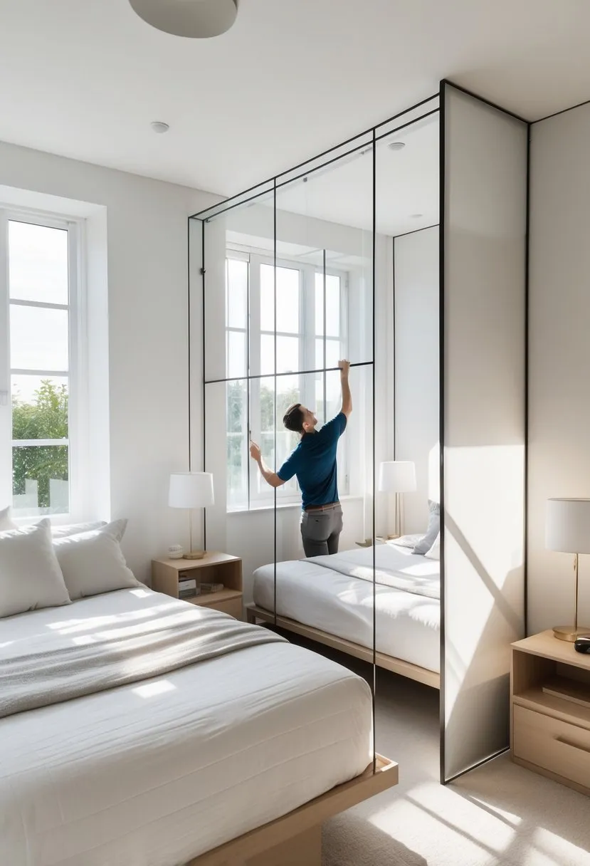 Installing room dividers for privacy