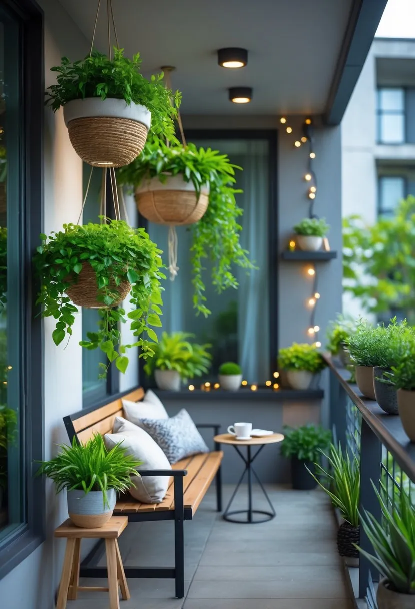 Hanging planters to save surface area