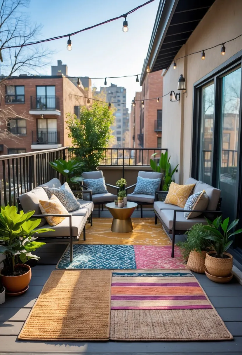 Outdoor rugs to define the space