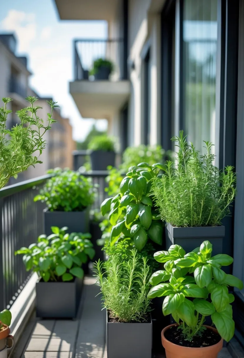 Compact herb gardens for fresh cooking herbs