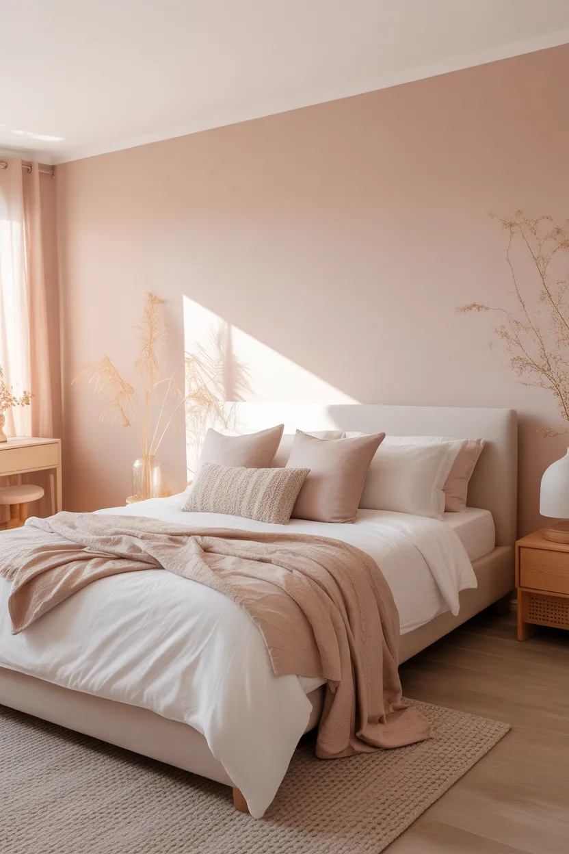 Soft Blush Walls — Calm Pink Bedroom Design Ideas for Adults