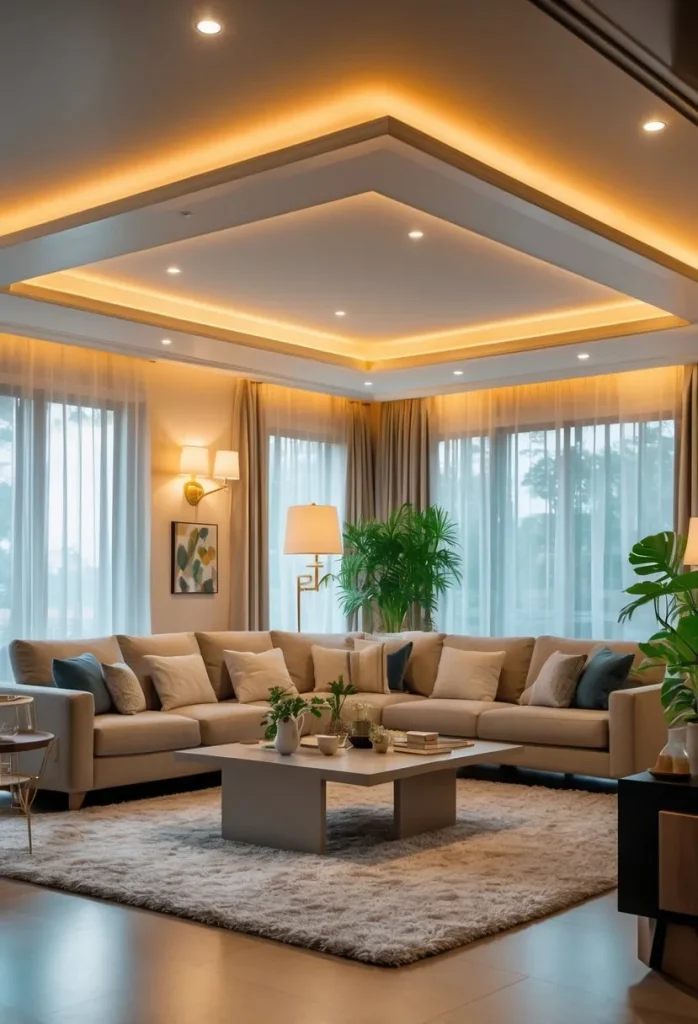  Introduce warm lighting with layered fixtures