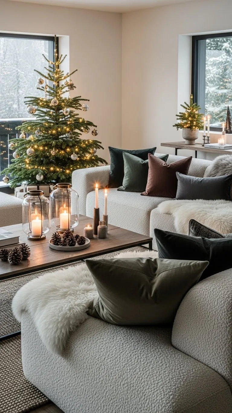 Curated Living Room Modern Christmas Decor