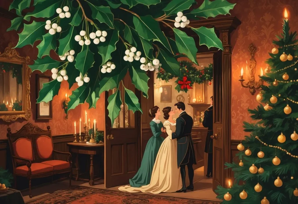  Use of mistletoe for festive decoration