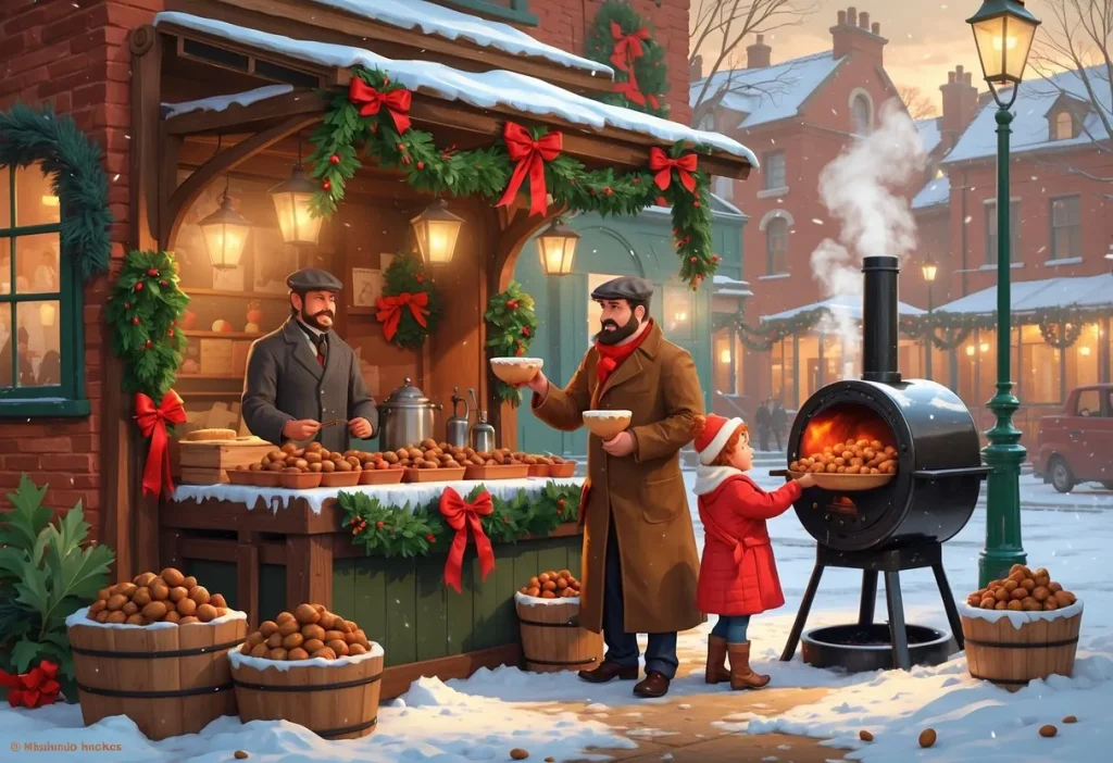 Roasted chestnuts as seasonal food