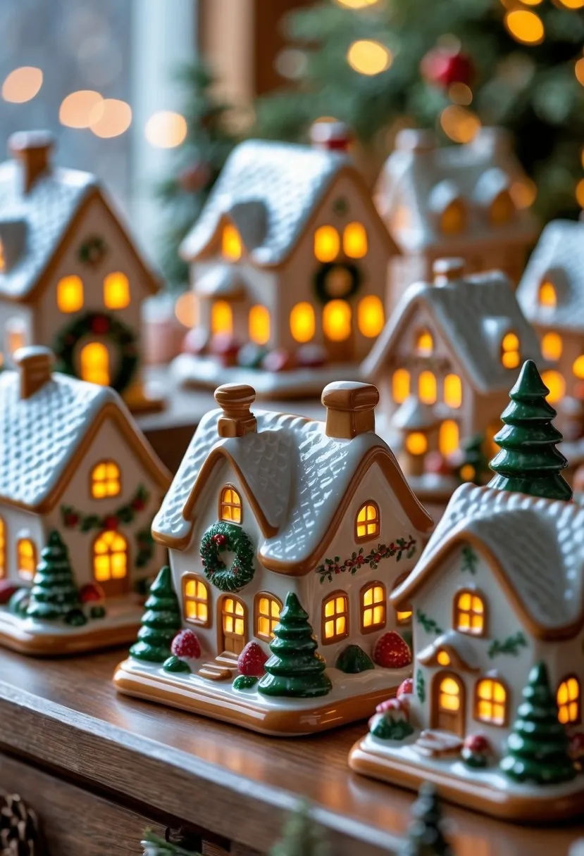 Ceramic Christmas Village Houses