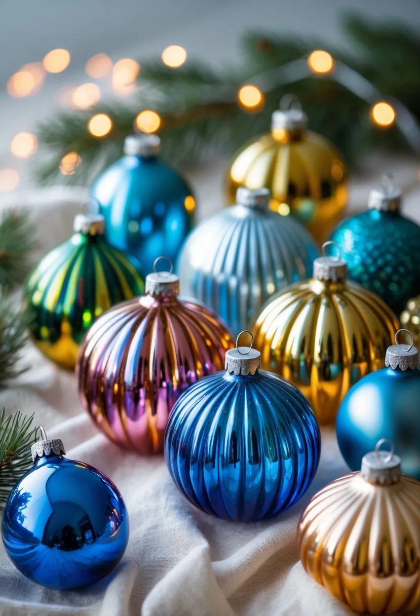 shiny bright glass ornaments