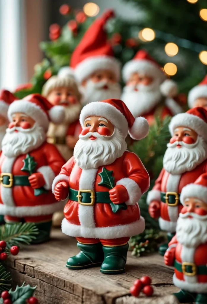 Vintage Santa Figurines from Retrochristmasshop.com