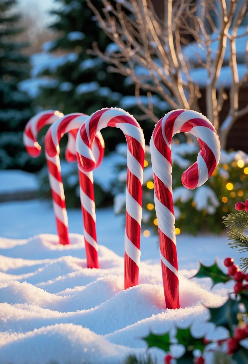 Whoville-Inspired Candy Cane Stakes for Yard