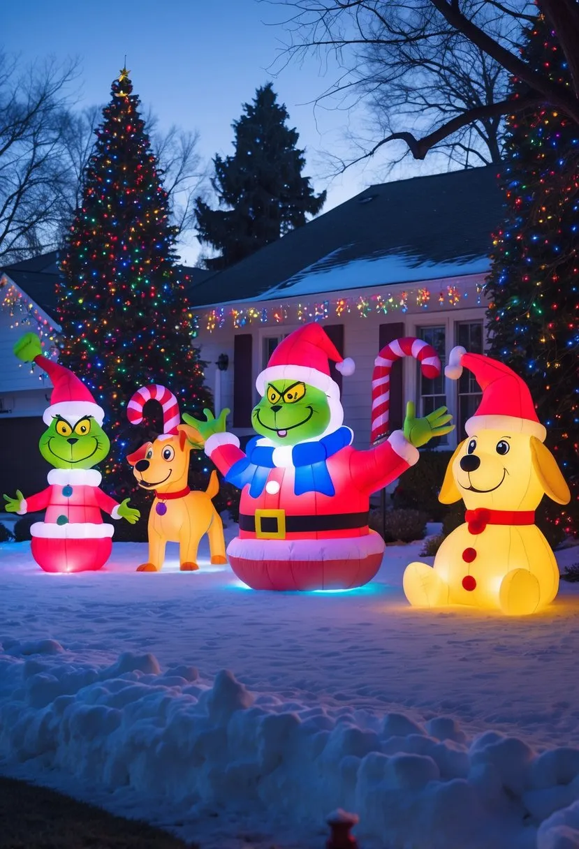 Whoville-Themed Outdoor Inflatable Decorations