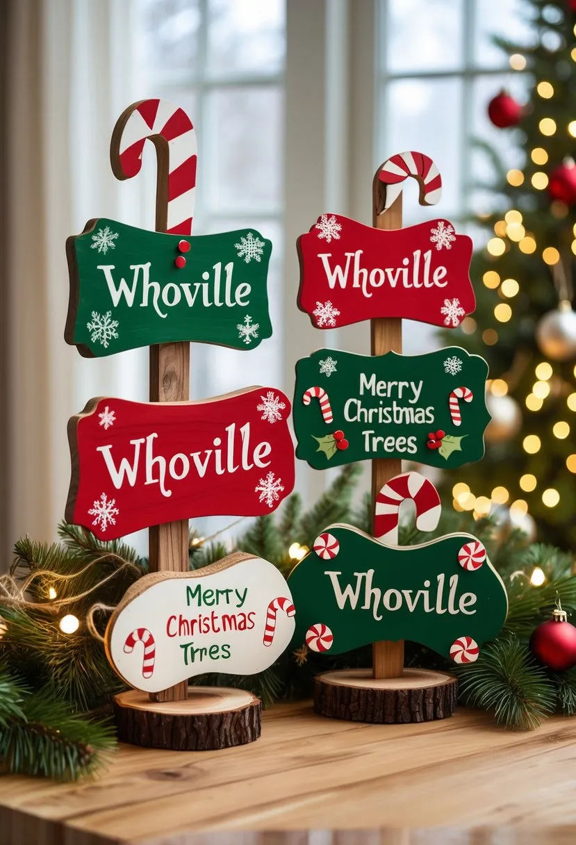 Whoville Wooden Table Signs Set