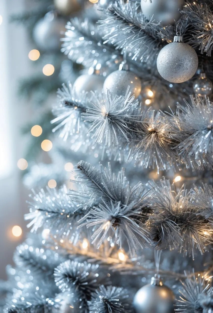 Shimmering Silver Tinsel