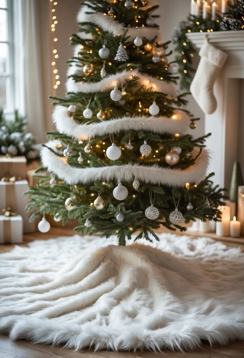White Faux Fur Tree Skirt