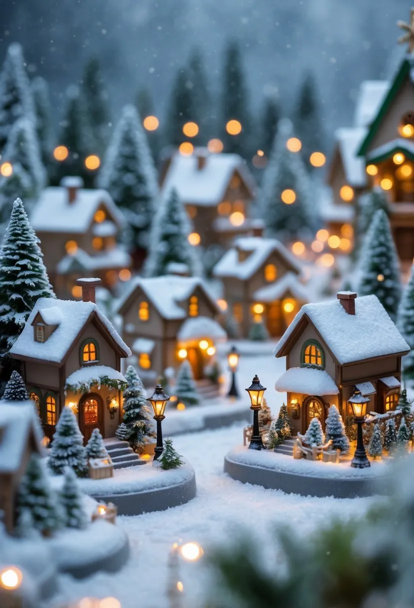  Miniature Snow-Covered Village