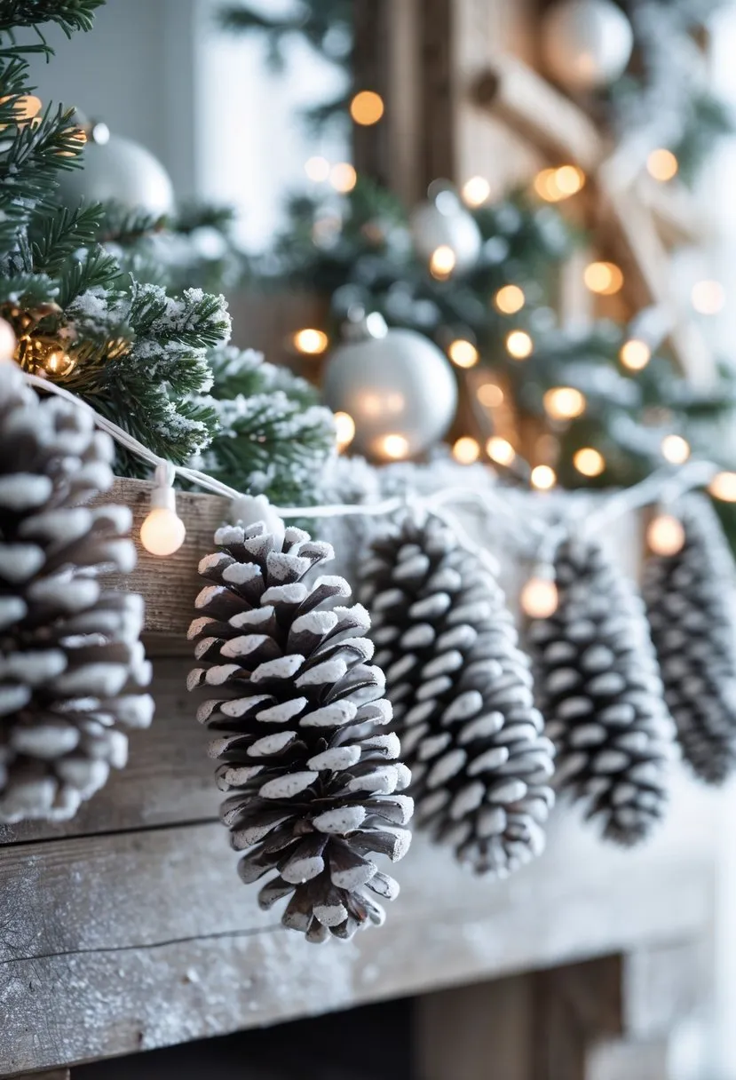 Frosted Pinecone Garland