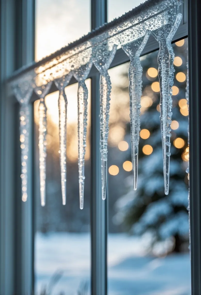 Sparkling Icicle Window Clings