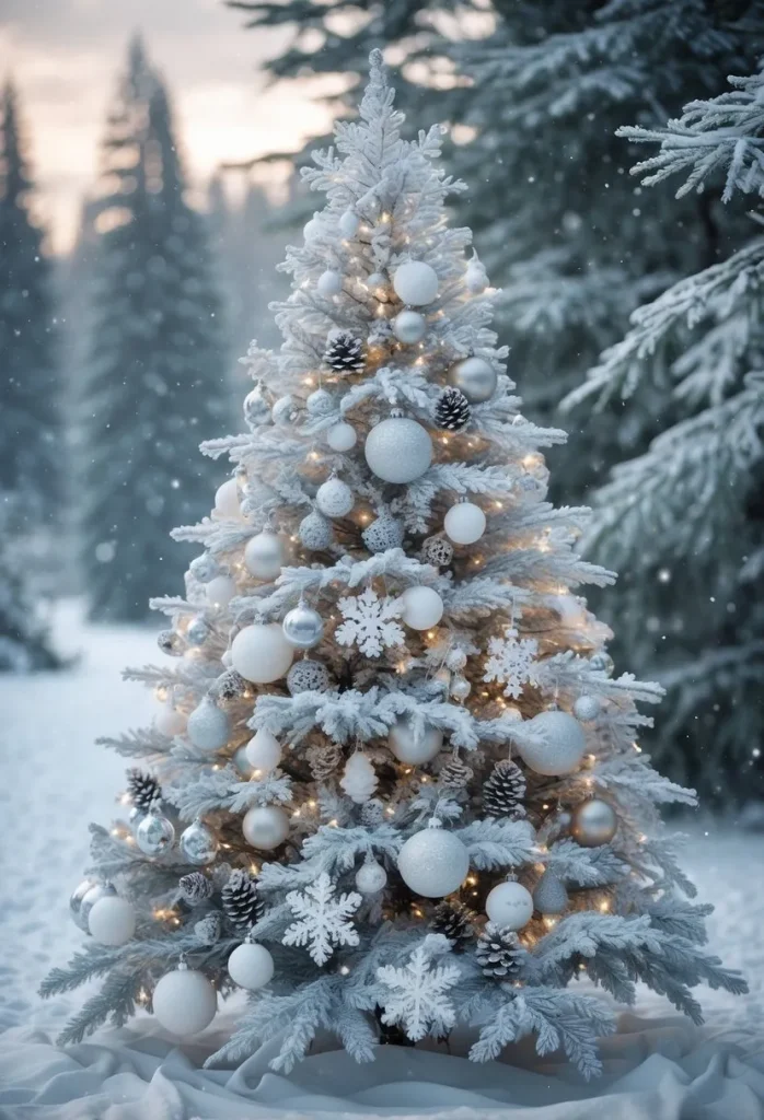 Snowy White Christmas Tree
