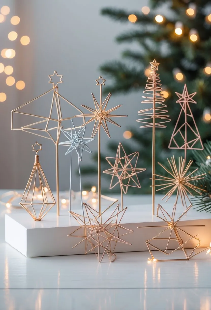 Geometric Wireframe Tree Toppers