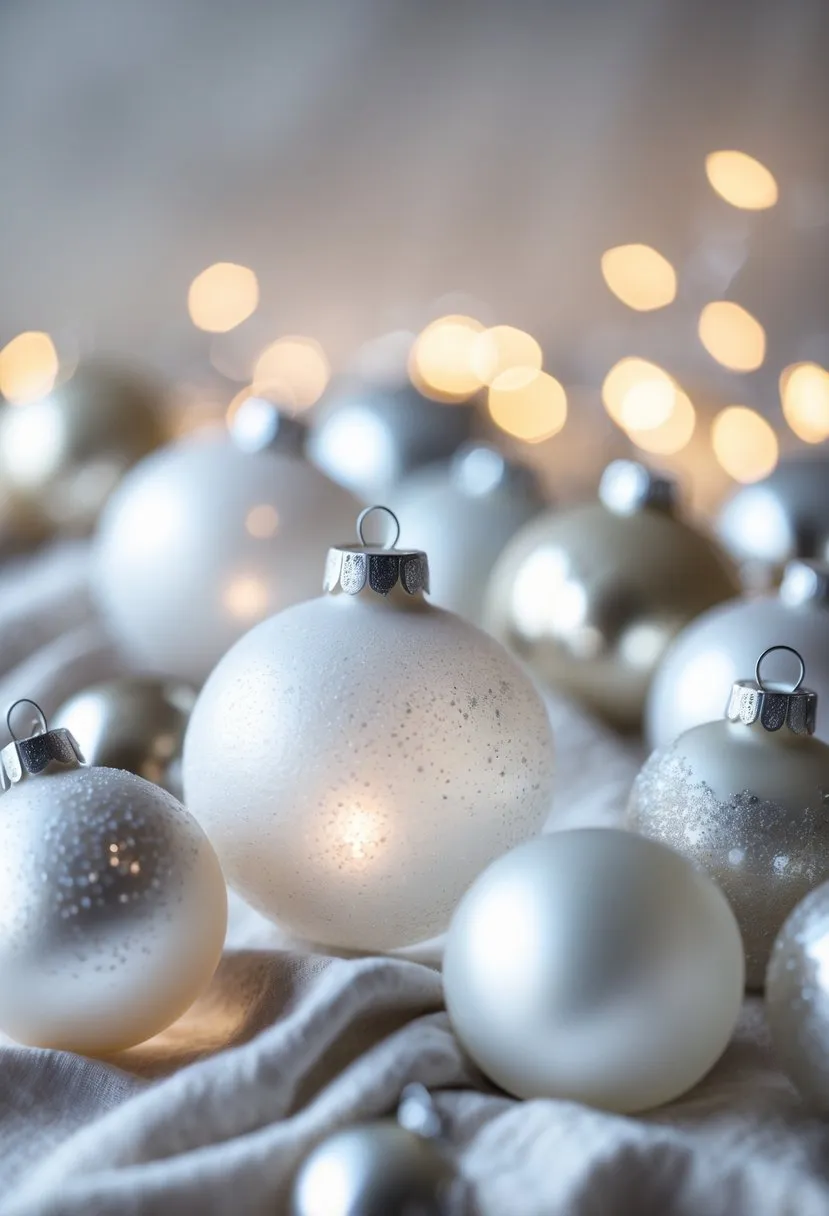  Frosted Glass Baubles with Subtle Sparkle