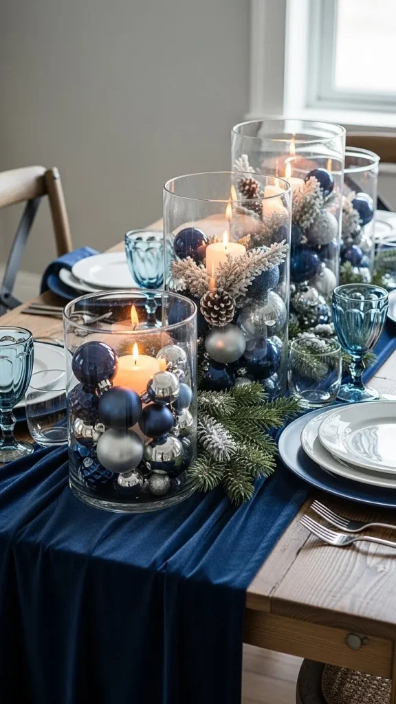 Blue Christmas Table Decor Thats Cozy Yet Totally Sophisticated 14 3